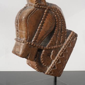 Indian Carved Wood Majaraja Style Horse Head, 19th Century