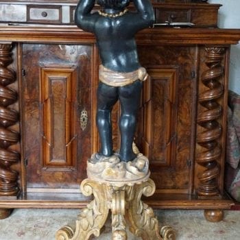 18th Century Venetian Blackamoor Wood Carved Figure