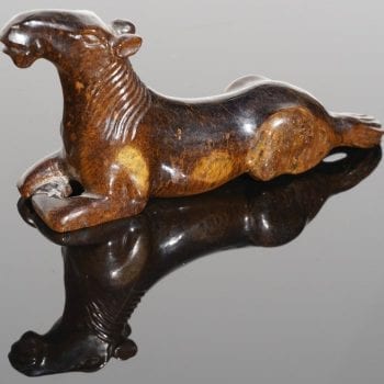Chinese Carved Tigers Eye Han Tang Dynasty Style Horse