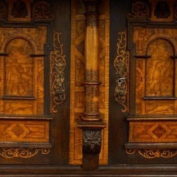 18th-19th Century Inlaid Alsatian Deux Corps Sideboard Armoire, Louis XIV