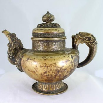 Tibetan 19th Century Brass Dragon Tea Pot