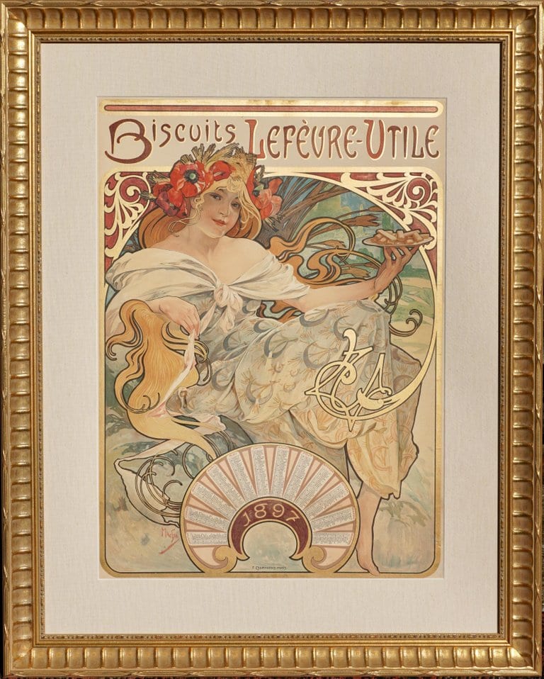 Alphonse Mucha Biscuits Lefeure Utile Poster, 1897 – Avantiques