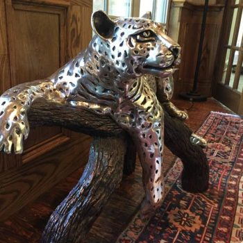 D’argenta Large Silver Plated Ricardo Del Rio Bronze Leopard