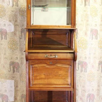 Art Nouveau Fruitwood Glazed Vitrine Cabinet, circa 1900