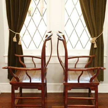 Pair of Elmwood ‘Official’s Hat’ Yoke Back Armchairs, Guanmaoyi