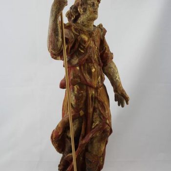 17th-18th Century Carved Wood and Polychromed Painted Santos