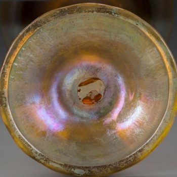 Monumental Tiffany Studios Gold Favrile Glass Trumpet Vase