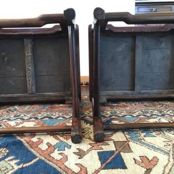 19th Century Chinese Rose Wood Pair of Sidechairs Qing Dynasty
