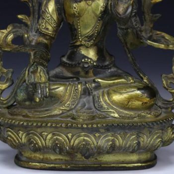 Sino Tibetan Gilt Bronze Buddha or Tara, 19th Century
