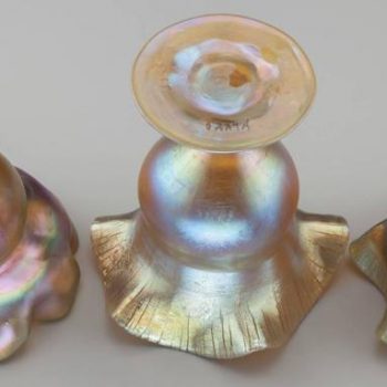 Three Tiffany Studios Gold Favrille Bowls, circa 1900