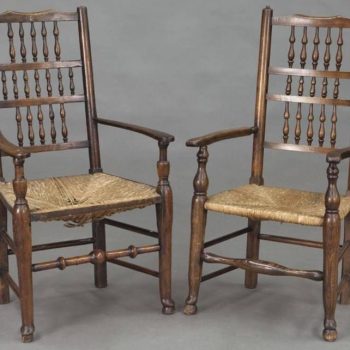 Early 19th Century Yorkshire Spindle Back Side and Armchairs