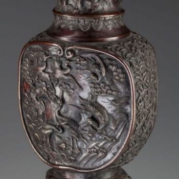 Japanese Meiji Monumental Bronze Vase, 19th century 26-1/2 inches high.