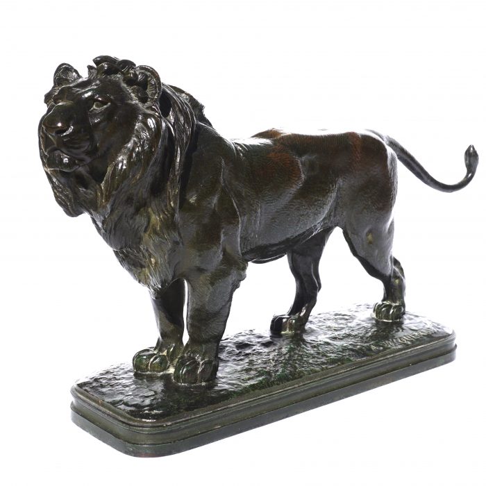 Alfred Jacquemart Bronze Lion – Avantiques