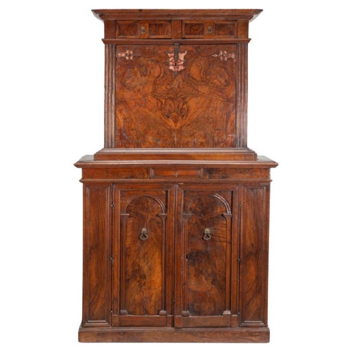 Important 16th Century Renaissance Florentine Drop Front Desk Cabinet