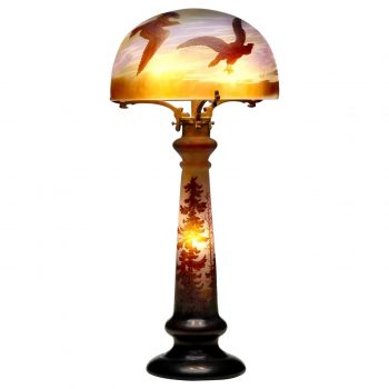 Emile Galle A Rare Paysage Vosges table lamp