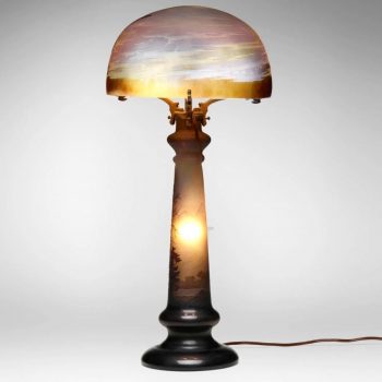 Emile Galle A Rare Paysage Vosges table lamp