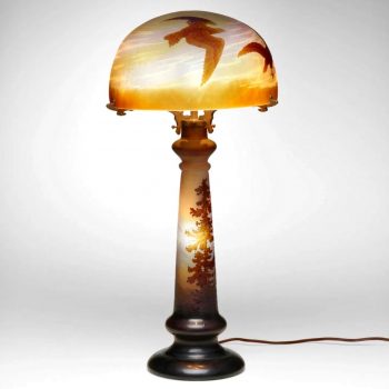 Emile Galle A Rare Paysage Vosges table lamp