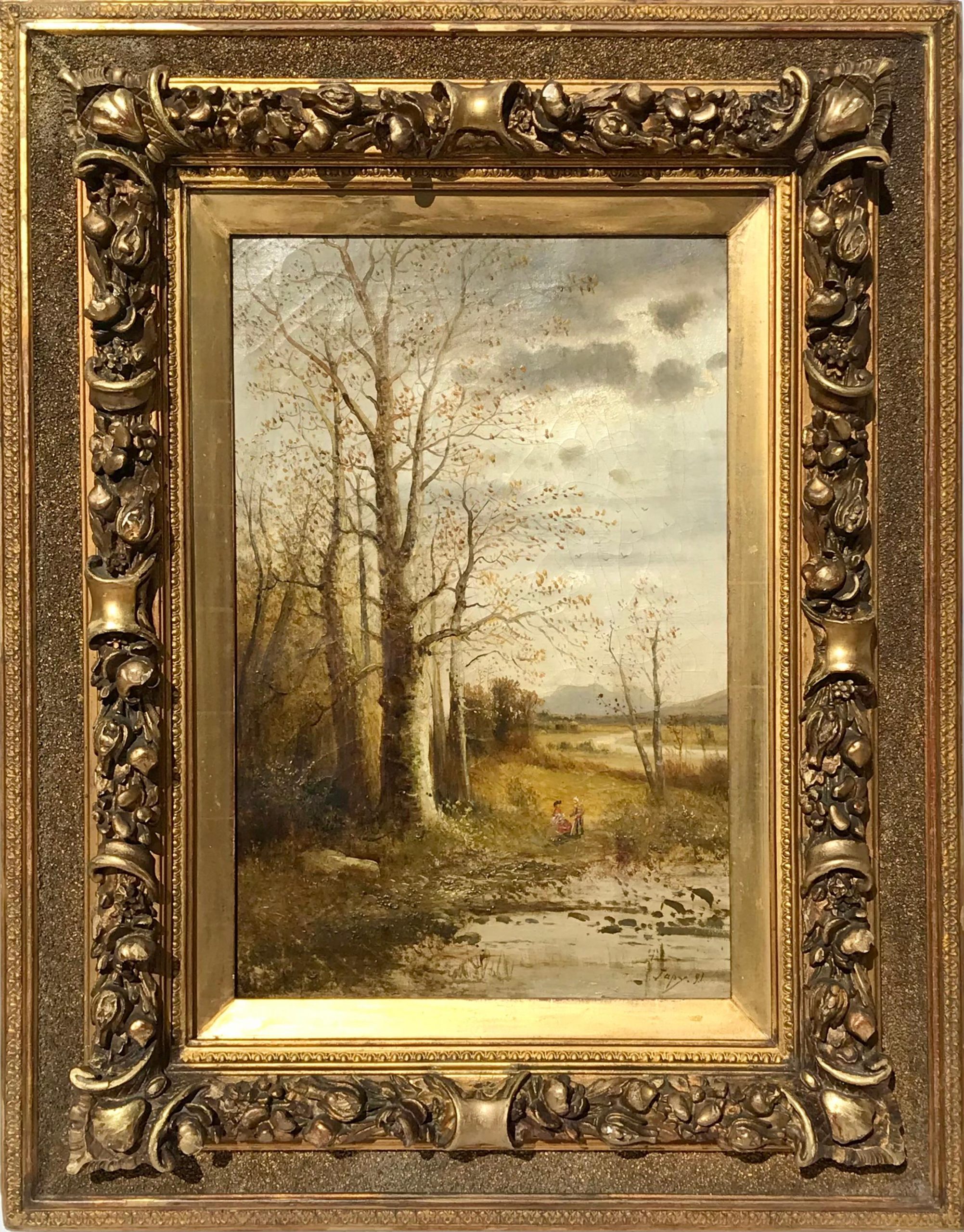 Louis Aimé Japy, Figures in a Wooded Landscape